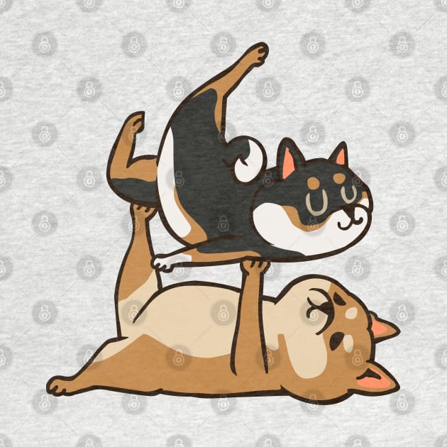 Acroyoga Shiba Inu by huebucket